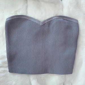 Babaton Sculpt Knit Sweetheart Tube Top in Slate Blue